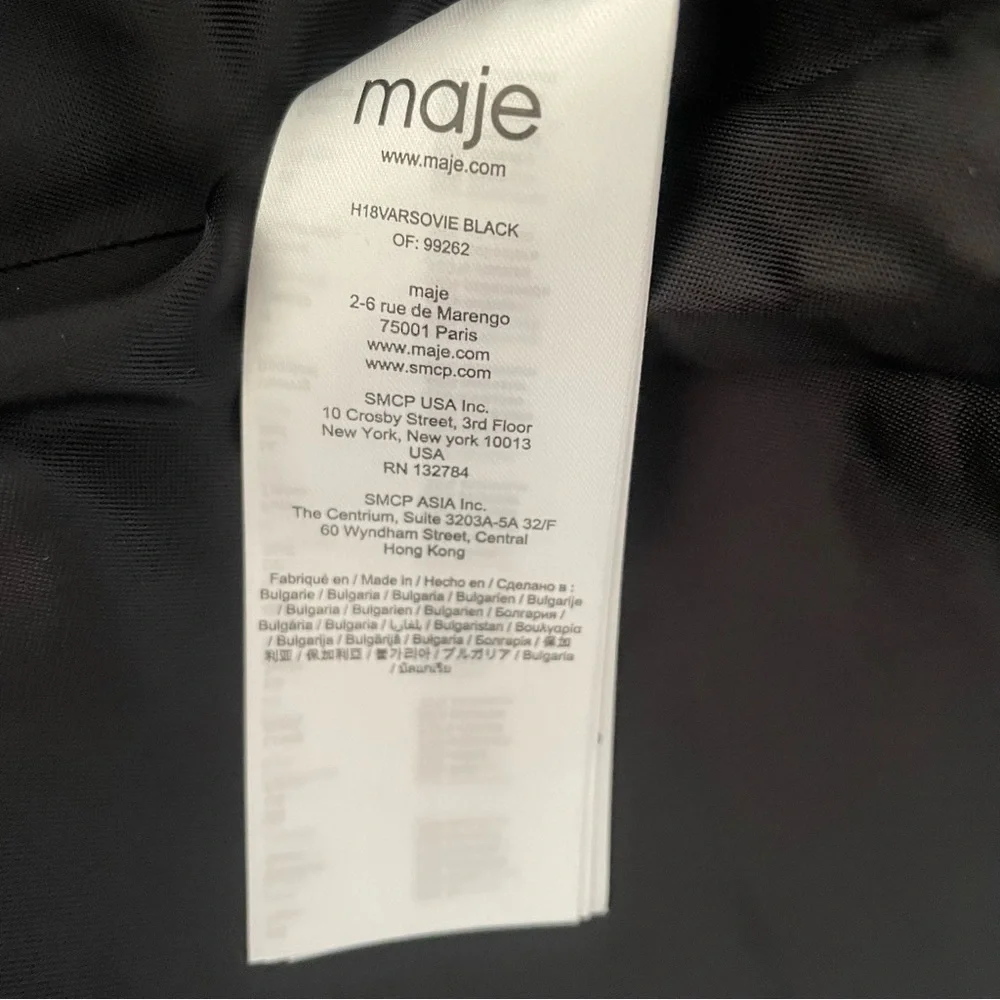 Maje Black Textured Jacket Blazer‎